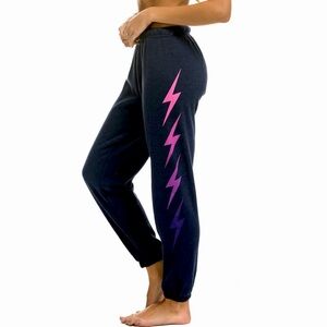 Aviator Nation - BOLT FADE 4 SWEATPANTS - BLACK // PINK PURPLE